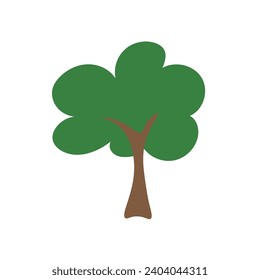 Árbol verde fértil Variedad de formas en el fondo blanco,Conjunto de varios conjuntos de árboles,Árboles para decorar jardines y diseños domésticos.ilustración vectorial e icono