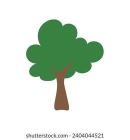 Green tree Fertile A variety of forms on the White Background,Set of various tree sets,Trees for decorating gardens and home designs.vector illustration and icon