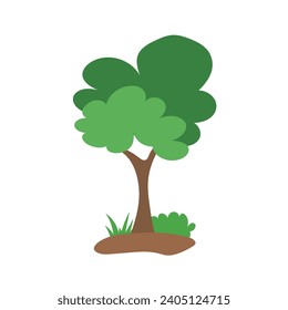 Green tree Fertile A variety of forms on the White Background,Set of various tree sets,Trees for decorating gardens and home designs.vector illustration and icon