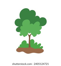Green tree Fertile A variety of forms on the White Background,Set of various tree sets,Trees for decorating gardens and home designs.vector illustration and icon