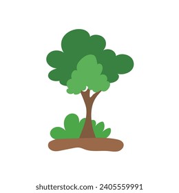 Green tree Fertile A variety of forms on the White Background,Set of various tree sets,Trees for decorating gardens and home designs.vector illustration and icon