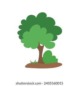 Green tree Fertile A variety of forms on the White Background,Set of various tree sets,Trees for decorating gardens and home designs.vector illustration and icon