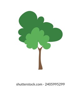 Green tree Fertile A variety of forms on the White Background,Set of various tree sets,Trees for decorating gardens and home designs.vector illustration and icon