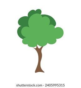 Green tree Fertile A variety of forms on the White Background,Set of various tree sets,Trees for decorating gardens and home designs.vector illustration and icon