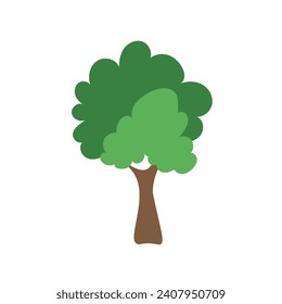 Green tree Fertile A variety of forms on the White Background,Set of various tree sets,Trees for decorating gardens and home designs.vector illustration and icon
