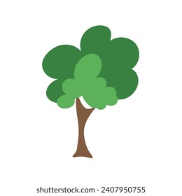 Green tree Fertile A variety of forms on the White Background,Set of various tree sets,Trees for decorating gardens and home designs.vector illustration and icon