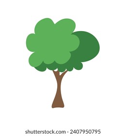 Green tree Fertile A variety of forms on the White Background,Set of various tree sets,Trees for decorating gardens and home designs.vector illustration and icon