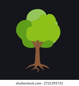 Green tree in flat style for nature conservation theme. Great for environmental graphics, sustainability education, and eco campaign visuals.