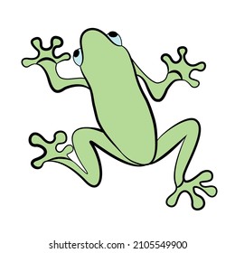 Green Tree Frog Silhouette. Vector.