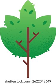Green tree growing with lush foliage and falling leaves, embodying nature, growth, and sustainability, isolated on a white background for ecological projects