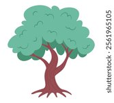 Green tree, hand drawn vector illustration