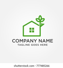Green Tree Home Logo Template