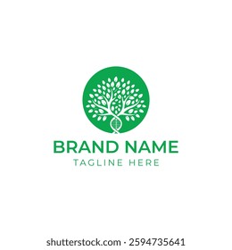 Green Tree Human Logo – Sustainable and Organic Concept

