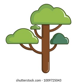Green tree icon. Cartoon illustration of green tree vector icon for web
