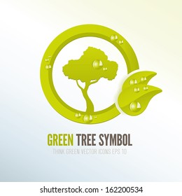 Green tree icon for eco-friendly products and presentations
