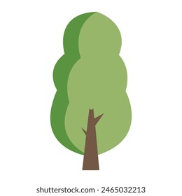 Icono de árbol verde. diseño de color plano. Ilustración vectorial

