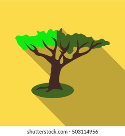 Green tree icon. Flat illustration of green tree vector icon for web