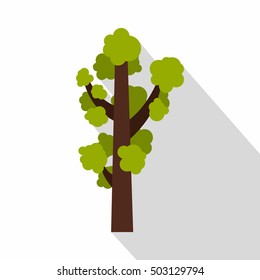 Green tree icon. Flat illustration of green tree vector icon for web