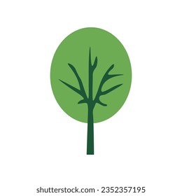 Green Tree Icon in Flat Style. Suitable for infographics, books, banners and other designs