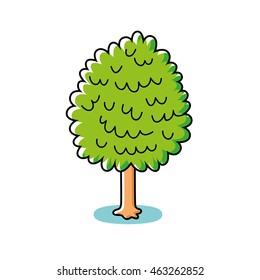 Green tree icon isolated.