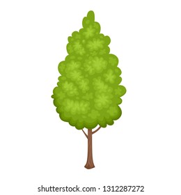 Green tree icon isolated on white background. Vector illustration in cartoon simple flat style.