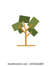 Das Symbol der grünen Bäume einzeln auf weißem Hintergrund