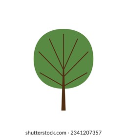 Green tree icon isolated on white background. Vector illustration,