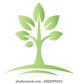 icono de árbol verde con hojas