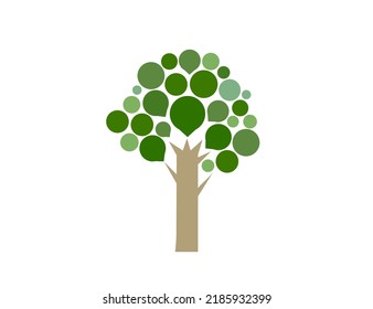 Green Tree icon. Nature. Flat vector.