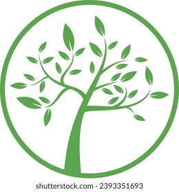 green tree icon nature vector logo