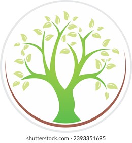 green tree icon nature vector logo