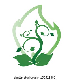 Green tree icon on white background