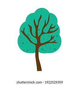 green tree icon over white background, colorful design, vector illustration