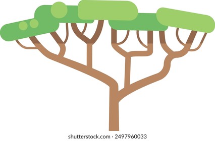 Green tree icon. Tropical garden plant. Nature element