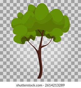 Green Tree Icon. Vector illustration isolated on transparent background.