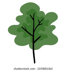 Green Tree Illustration Flat Design Icon Vector Template