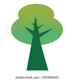 Green Tree Illustration Flat Design Icon Vector Template