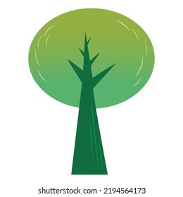 Green Tree Illustration Flat Design Icon Vector Template