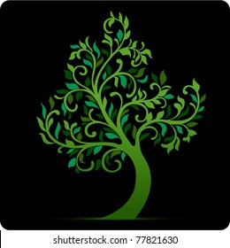 Green tree illustration, nature design