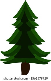 Green tree, illustration, vector on white background.