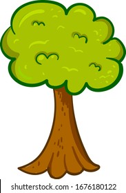 Green tree, illustration, vector on white background.