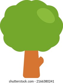Árbol verde, ilustración, vector sobre fondo blanco.