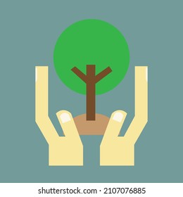 
green tree image depicting to 
save nature