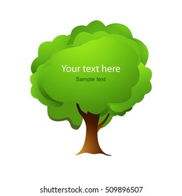 green tree, isolated object illustration