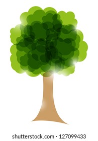 Green tree isolated on white