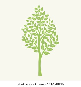 Green tree isolated on white for your design