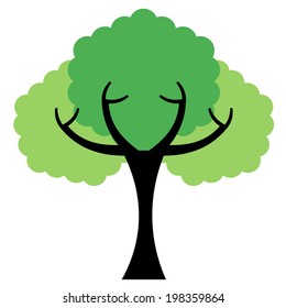 Green tree isolated on white background