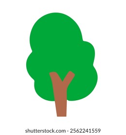 green tree isolated on white background. cartoon. tropical forest element stock