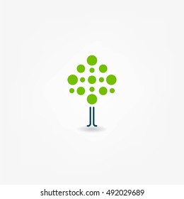 Green Tree isolated on a white background. Vector