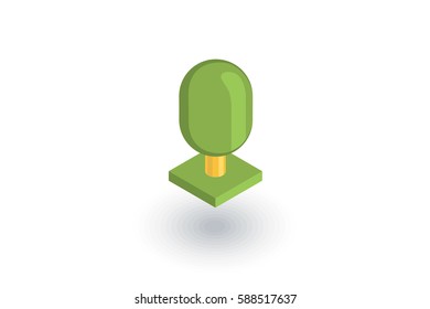 Green tree Isometric flat icon. 3d vector colorful illustration. Pictogram isolated on white background